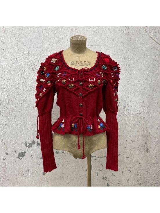 Sweaters - Ultra-Rare Michaela Buerger Lena Hoschek Red Anniversary Cardigan Cashmere 10/25